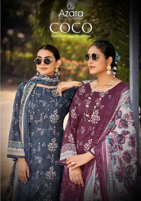 Coco By Radhika Azara Pure Lawn Cotton Dress Material
